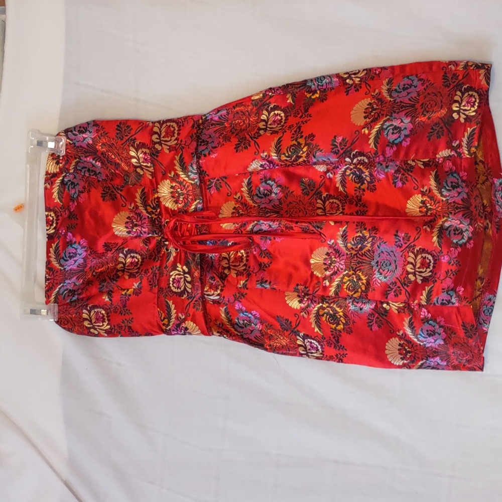 Asian-design Mini Dress, Strapless, Sz 8, NWOT